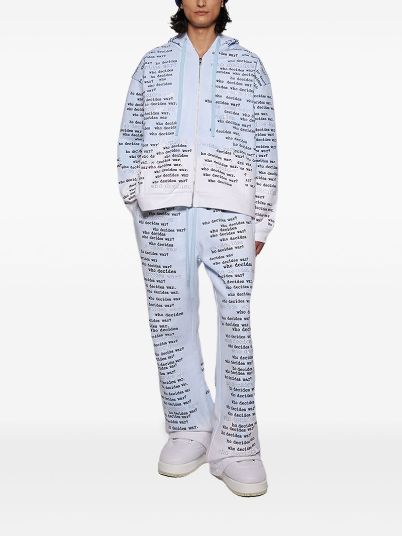 WHO DECIDES WAR scripture zip-up hoodie outlook