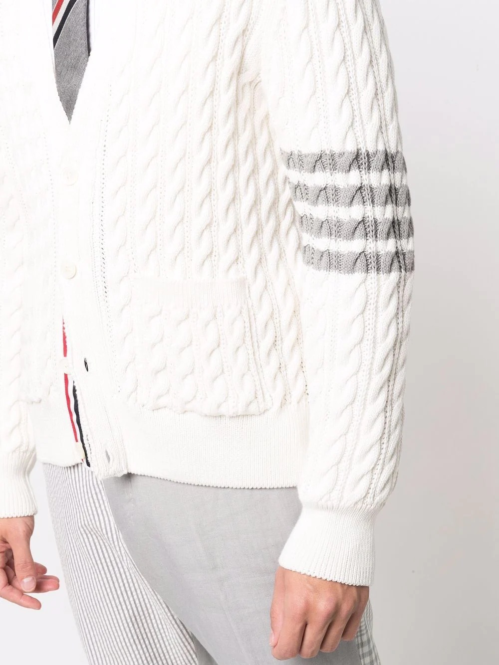 4-Bar cable-knit cardigan - 5