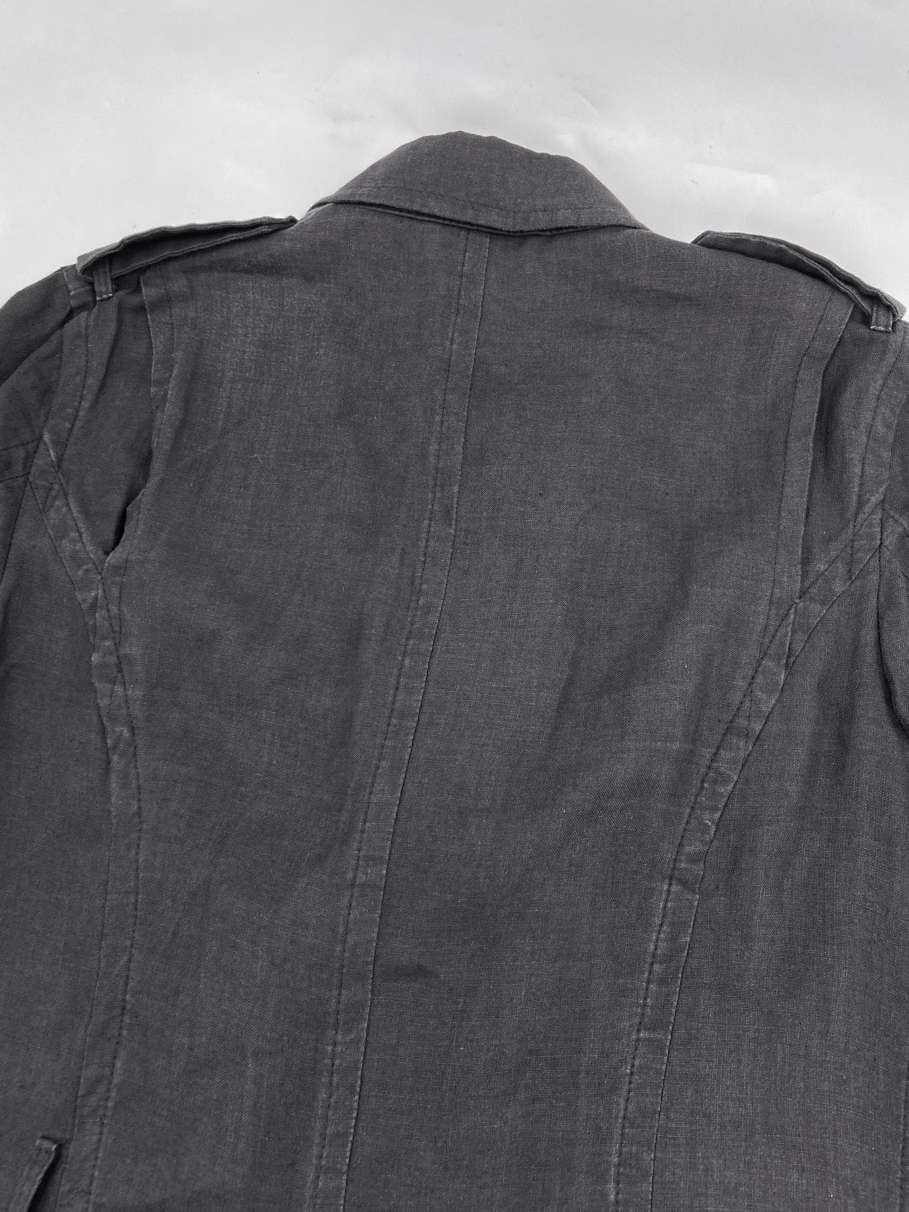 Ann Demeulemeester Spring 2006 Grey Hemp Trench Coat Jacket XXS - 11