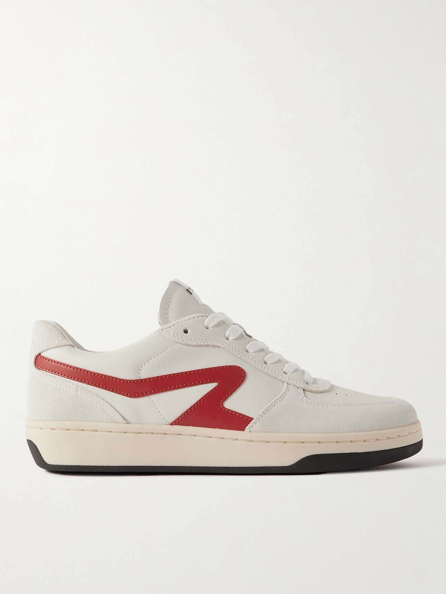 Retro Court Suede-Trimmed Leather Sneakers - 1