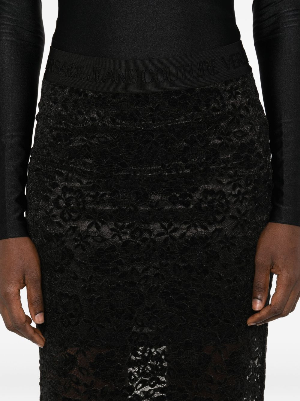 floral-lace pencil skirt - 5