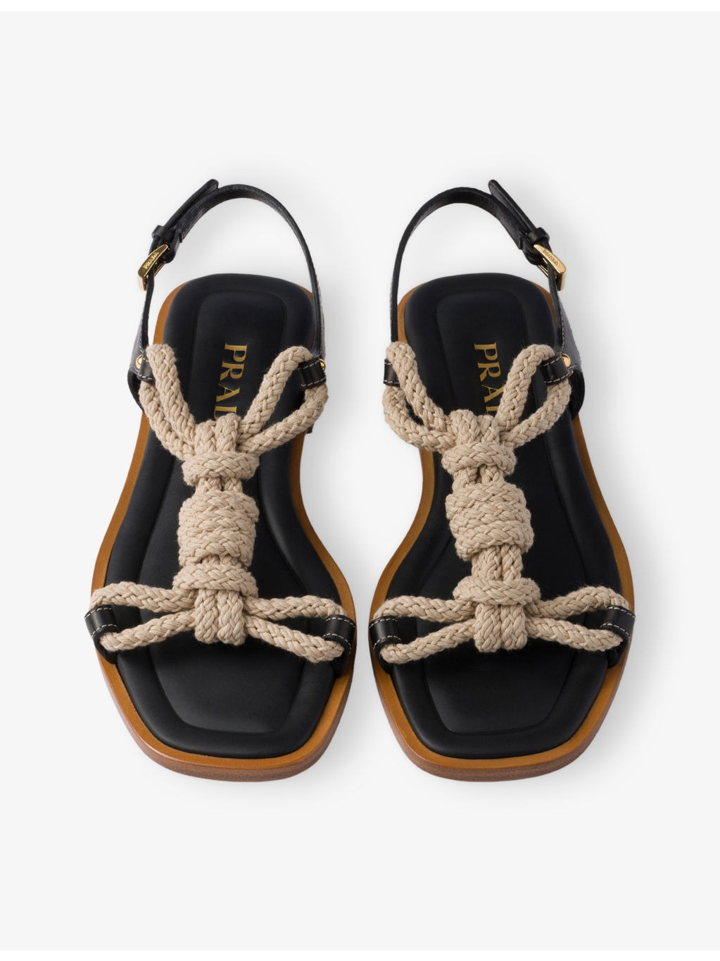 Flat Leather and Cord Sandals - 2