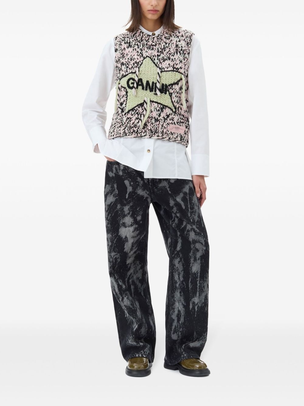 painterly-print palazzo trousers - 2