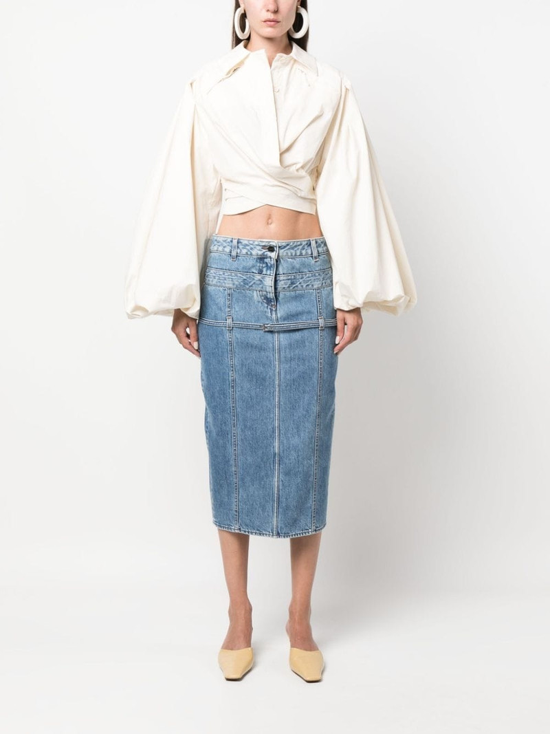 JACQUEMUS La Jupe de NÃ®mes Criollo denim midi skirt outlook
