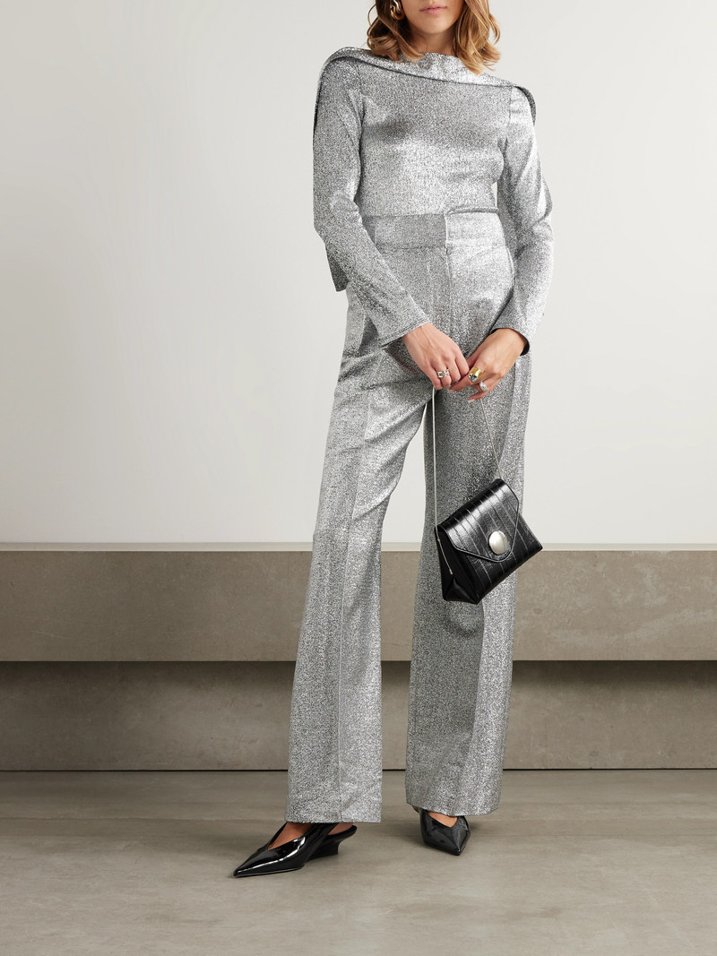 LIBEROWE Roberta Scarf-detailed Metallic Knitted Top outlook