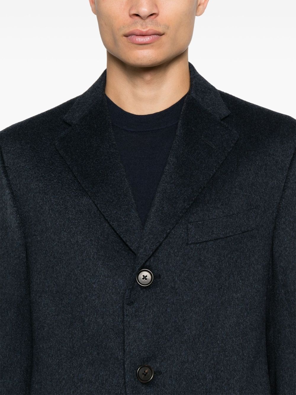 brushed-effect coat - 5