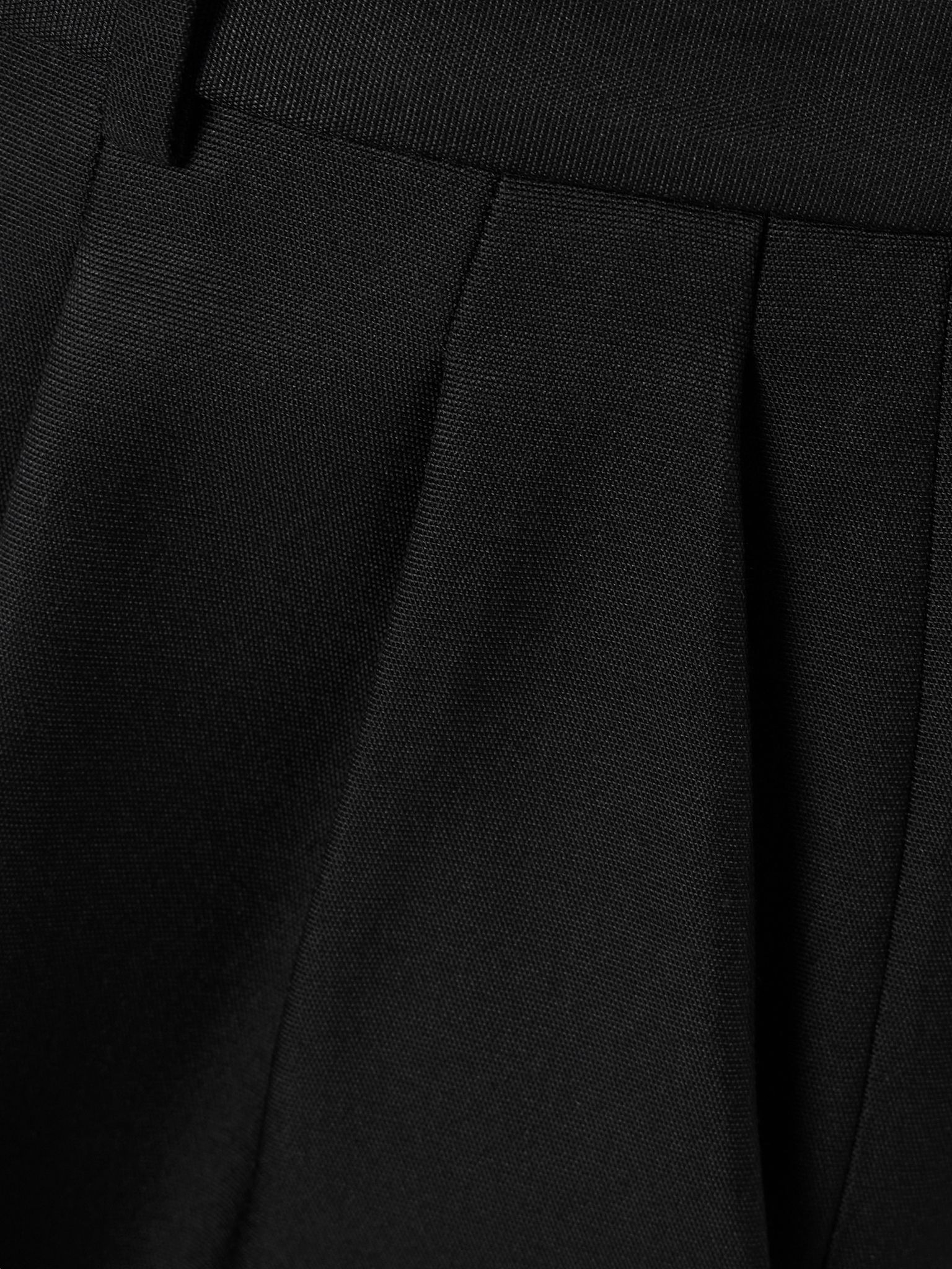 Bart cropped pleated wool and silk-blend barathea wide-leg pants Black - 4