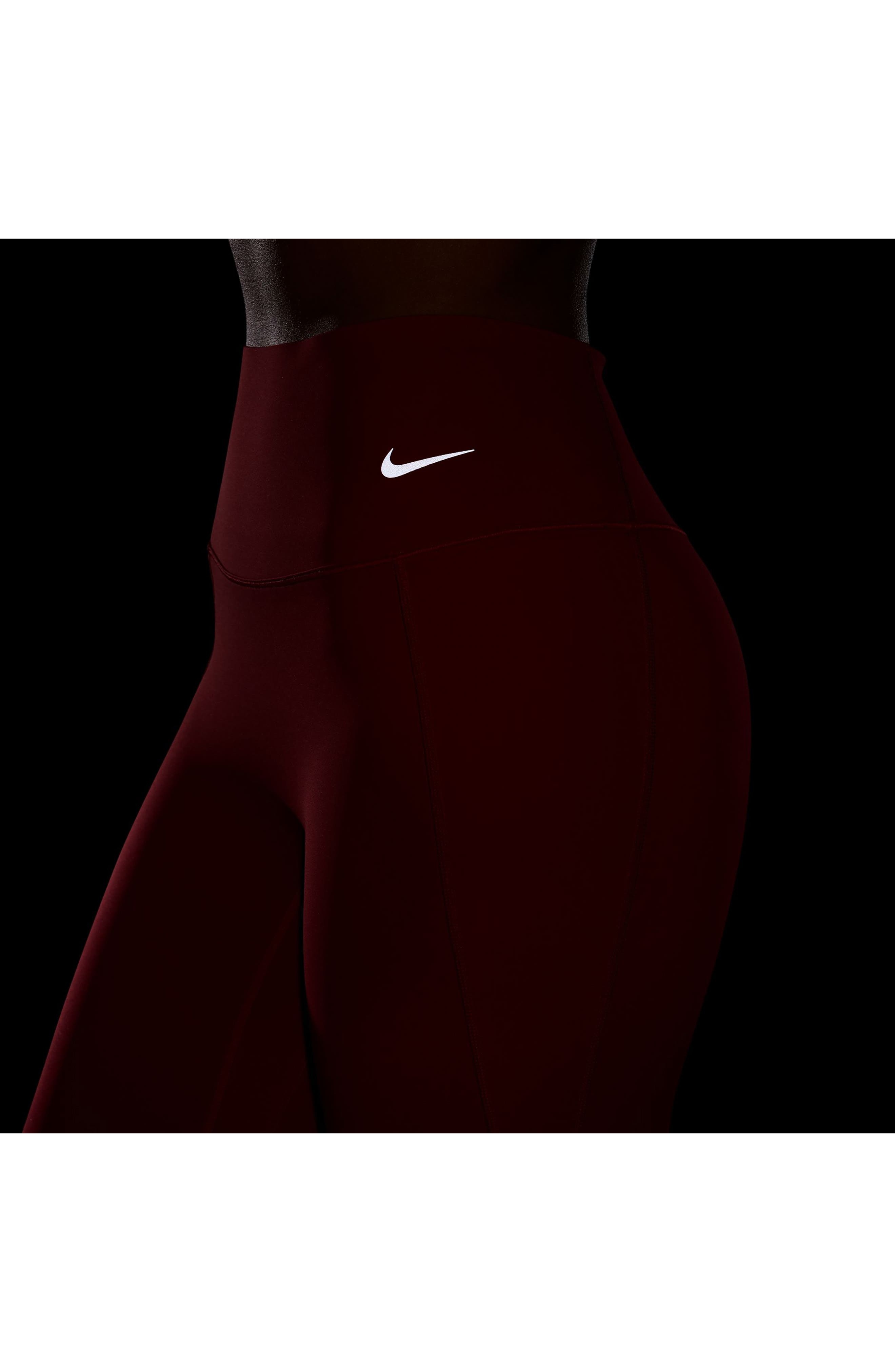 Nike Universa Medium-Support High-Waisted Pocket 7/8 Leggings in University Red/Black at Nordstrom - 4