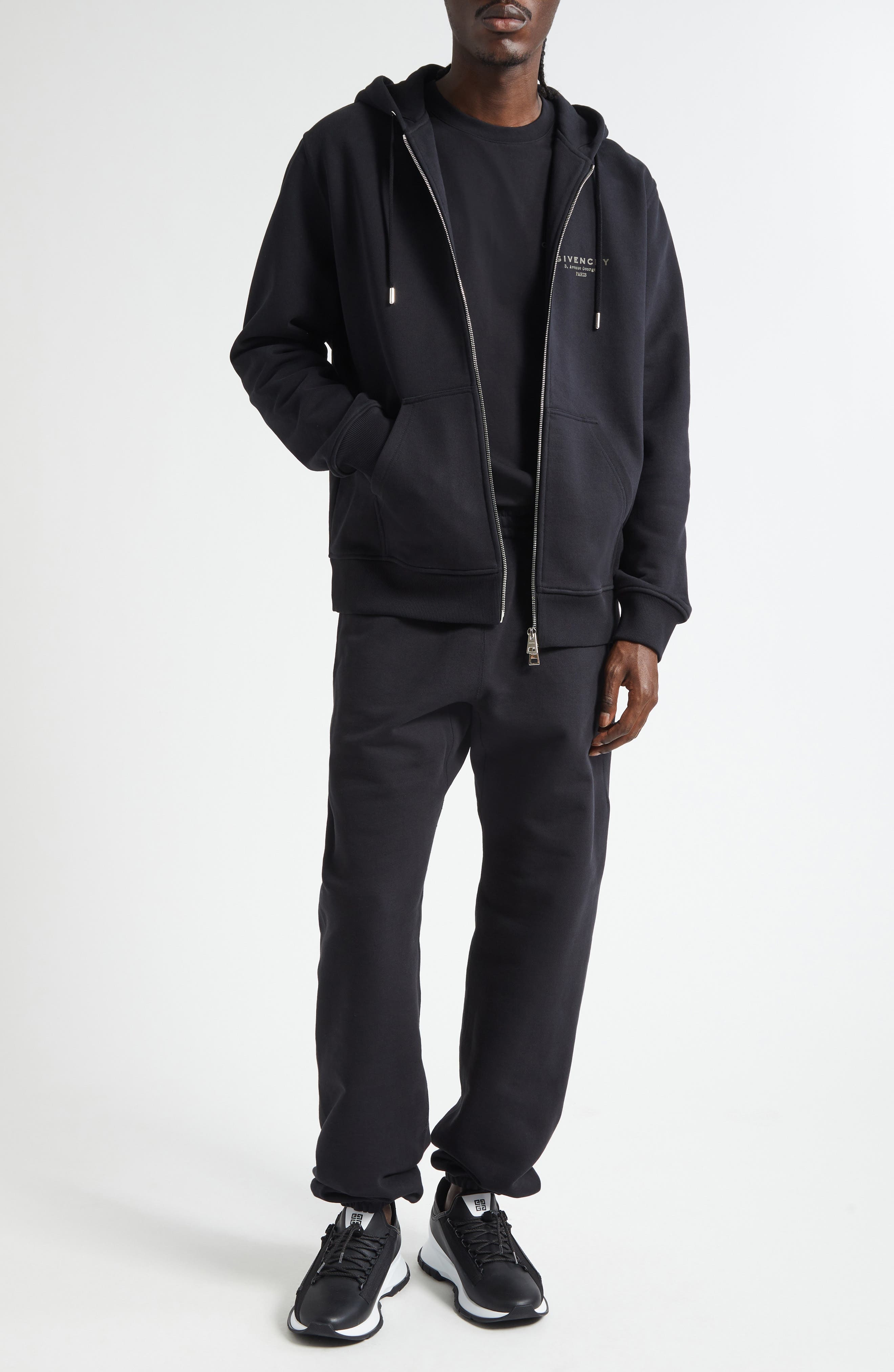 Givenchy Regular Fit Zip Hoodie in Black at Nordstrom - 2