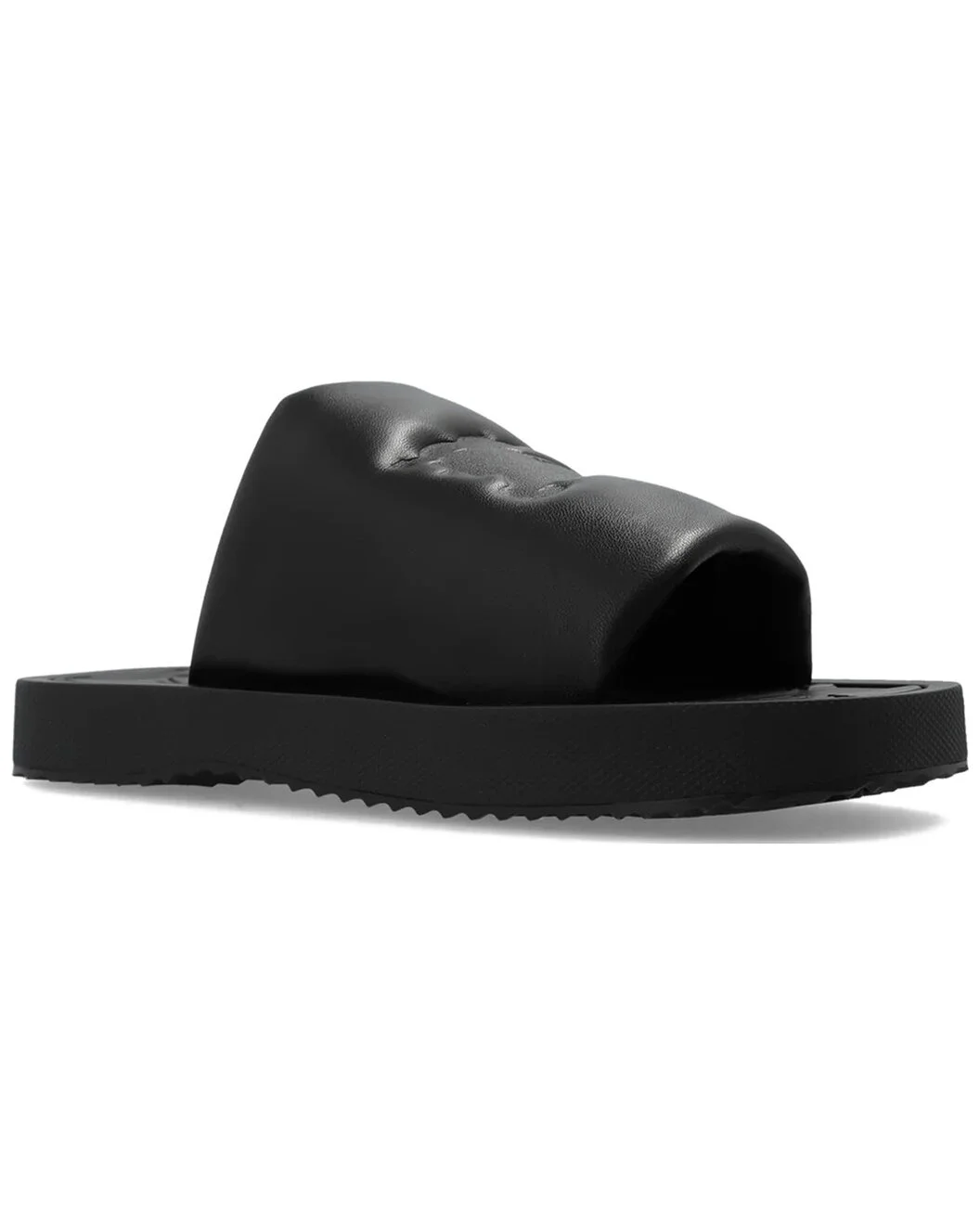 Burberry EKD-Debossed Leather Slab Slide - 1