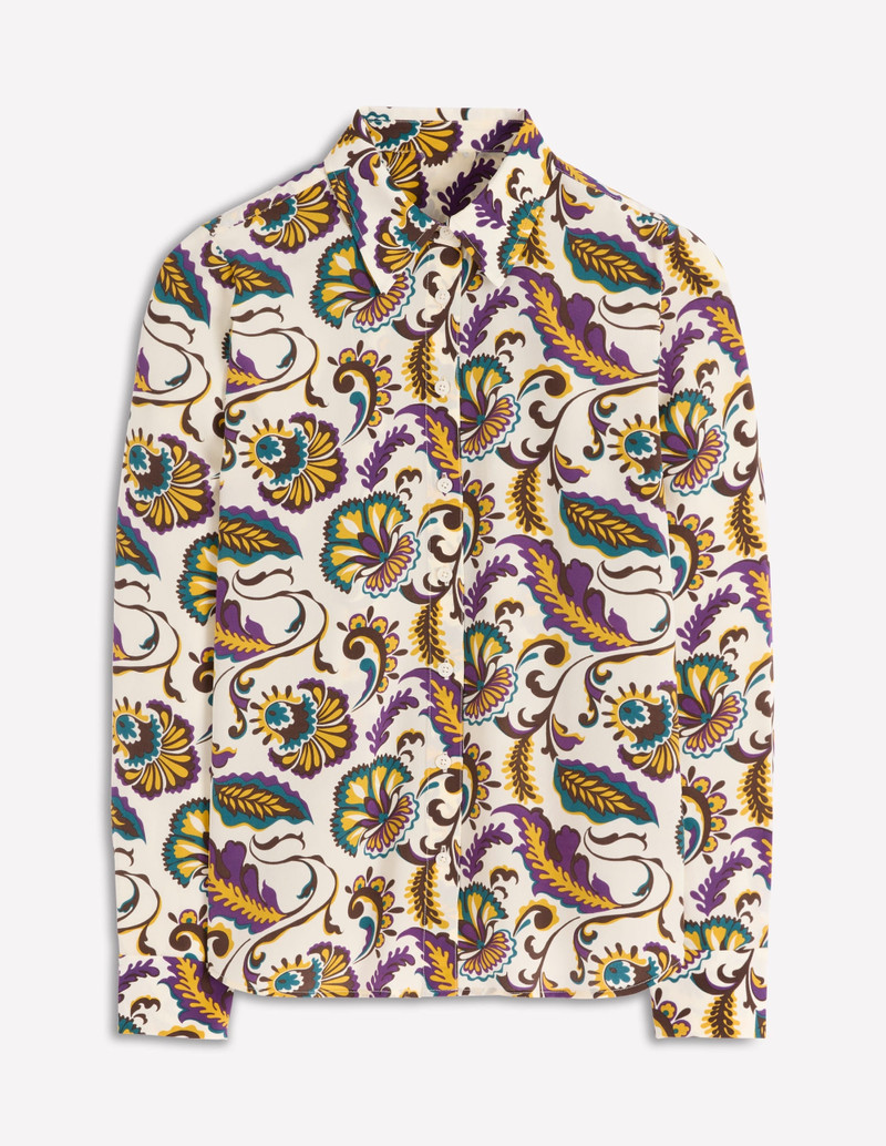 Sienna Silk Shirt-Multi, Ornate Meadow 1