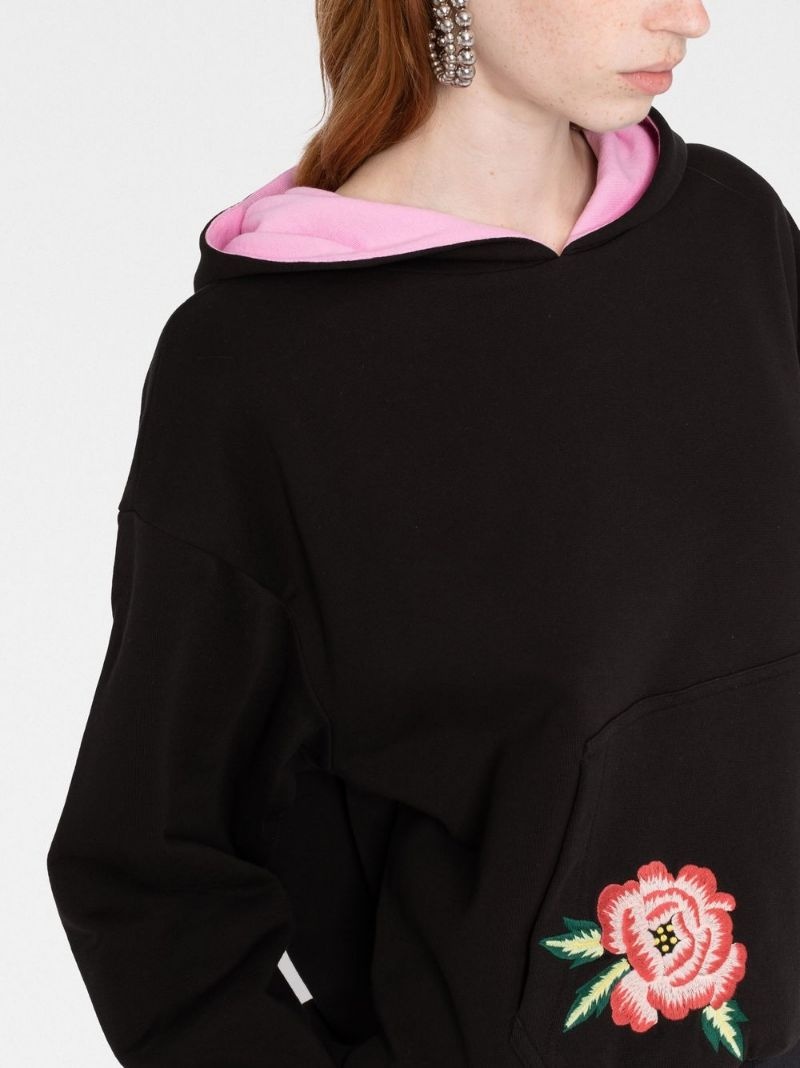 floral embroidery hoodie - 5