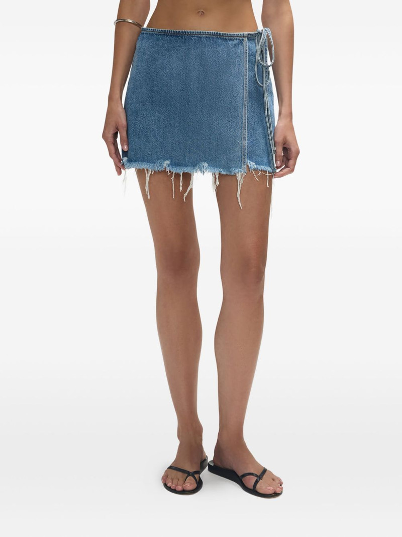 RE/DONE The Beach frayed wrap mini skirt outlook