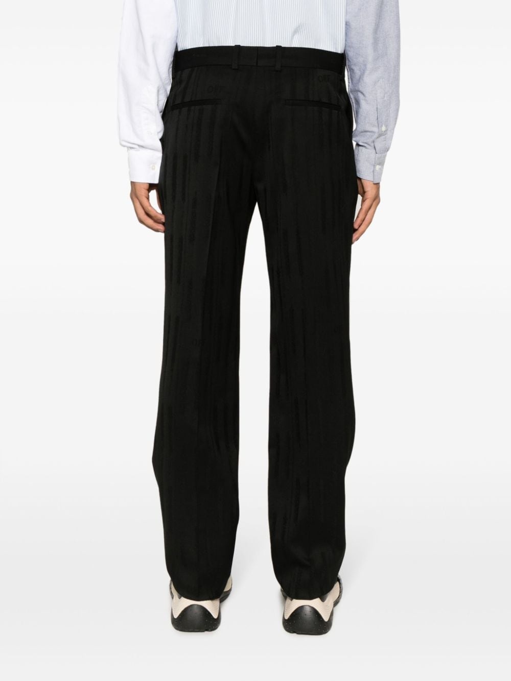 Shibori jacquard straight-leg trousers - 4