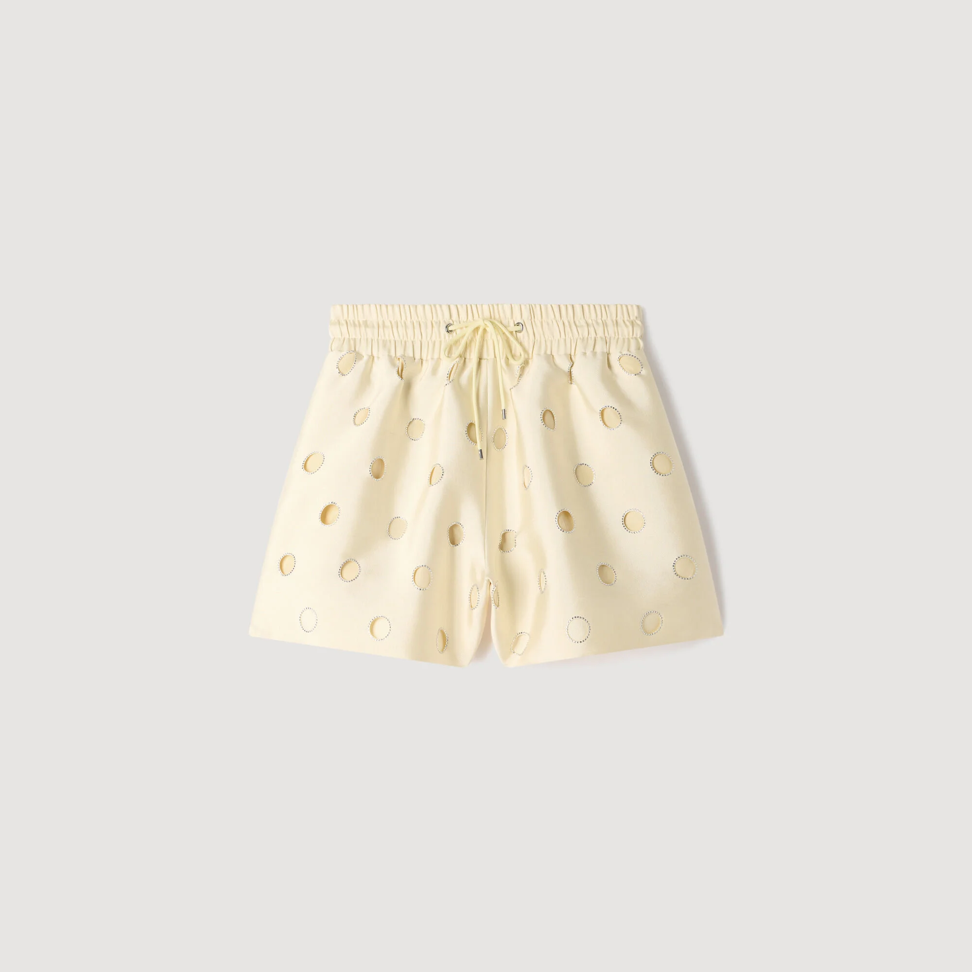 DISTRESSED RHINESTONE SHORTS - 1
