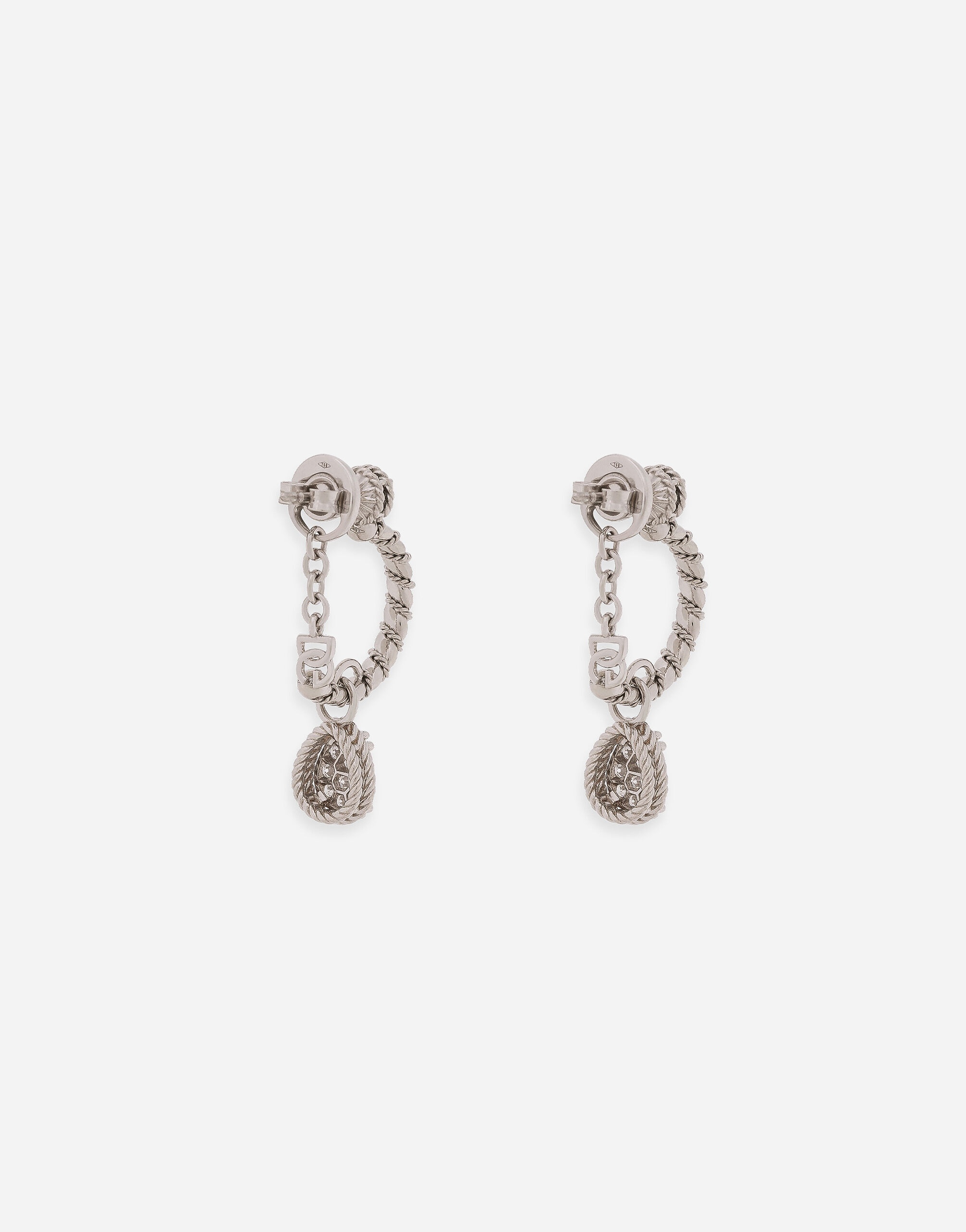 Easy Diamond earrings in white gold 18kt and diamonds pavé - 4