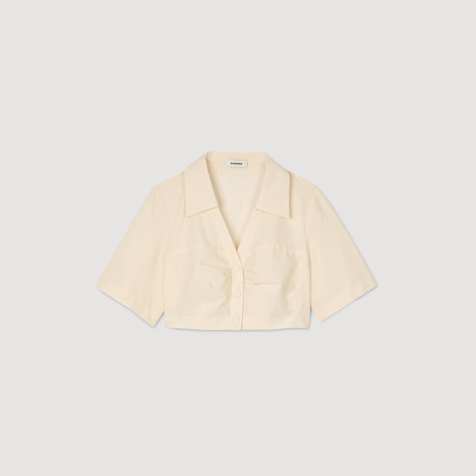 CROPPED GATHERED SHIRT - 6