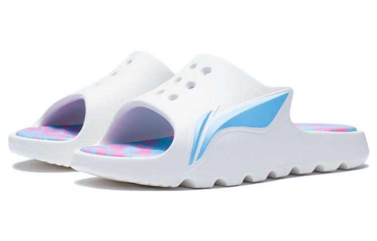 (WMNS) Li-Ning LNBB Slides 'White Blue' ABTS004-3 - 4