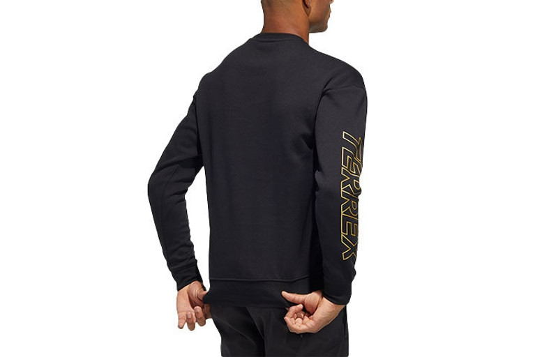 adidas adidas Subject Printing Sports Pullover Long Sleeves Black HE7322 outlook