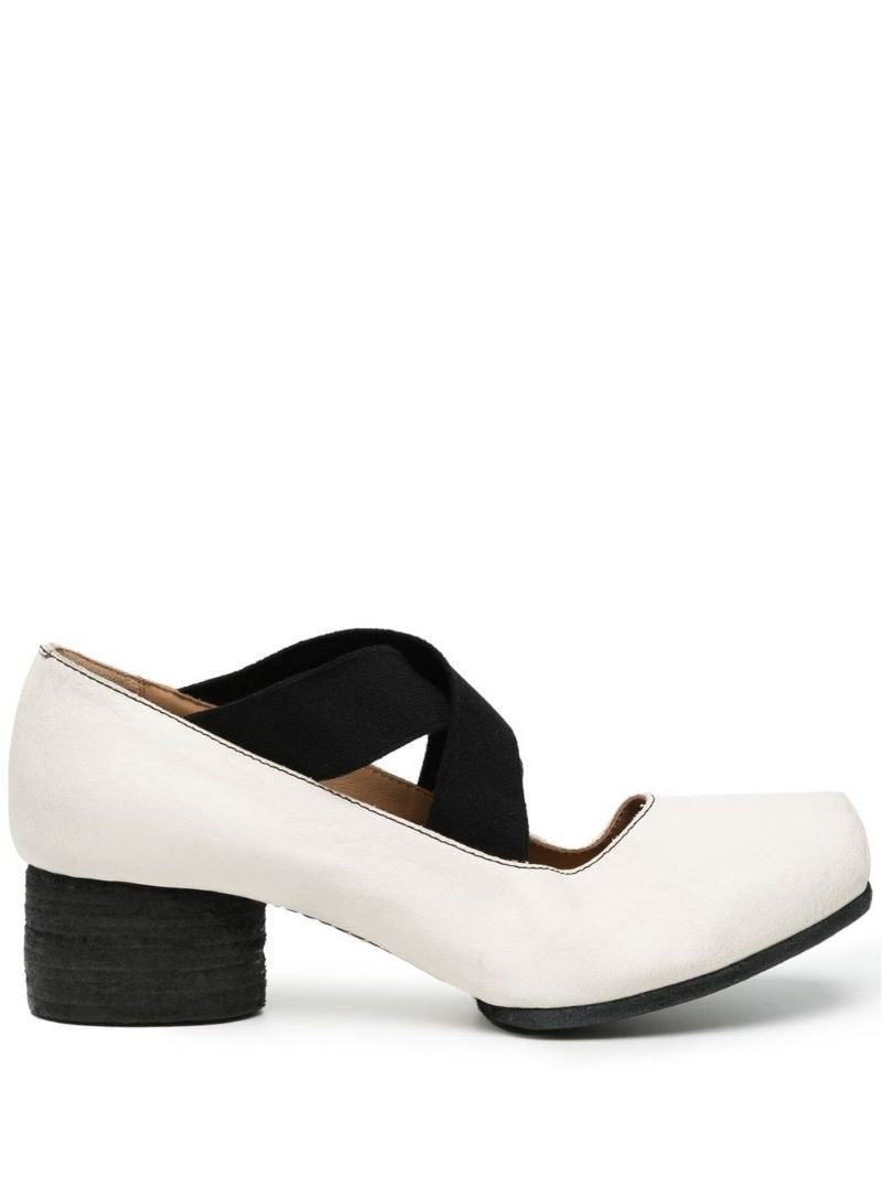 UMA WANG leather 40mm block-heel pumps outlook