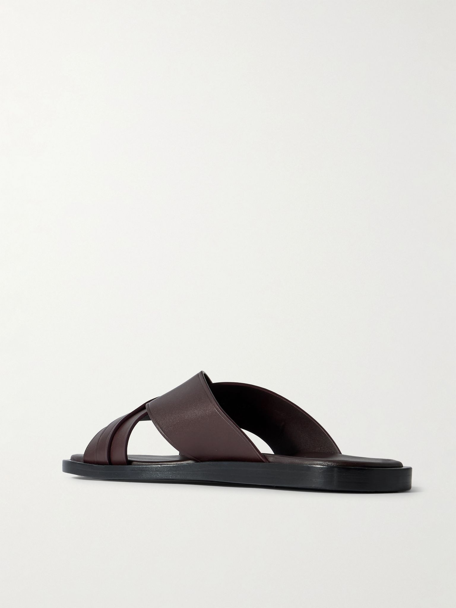 Logo-Embellished Leather Sandals Dark brown - 4