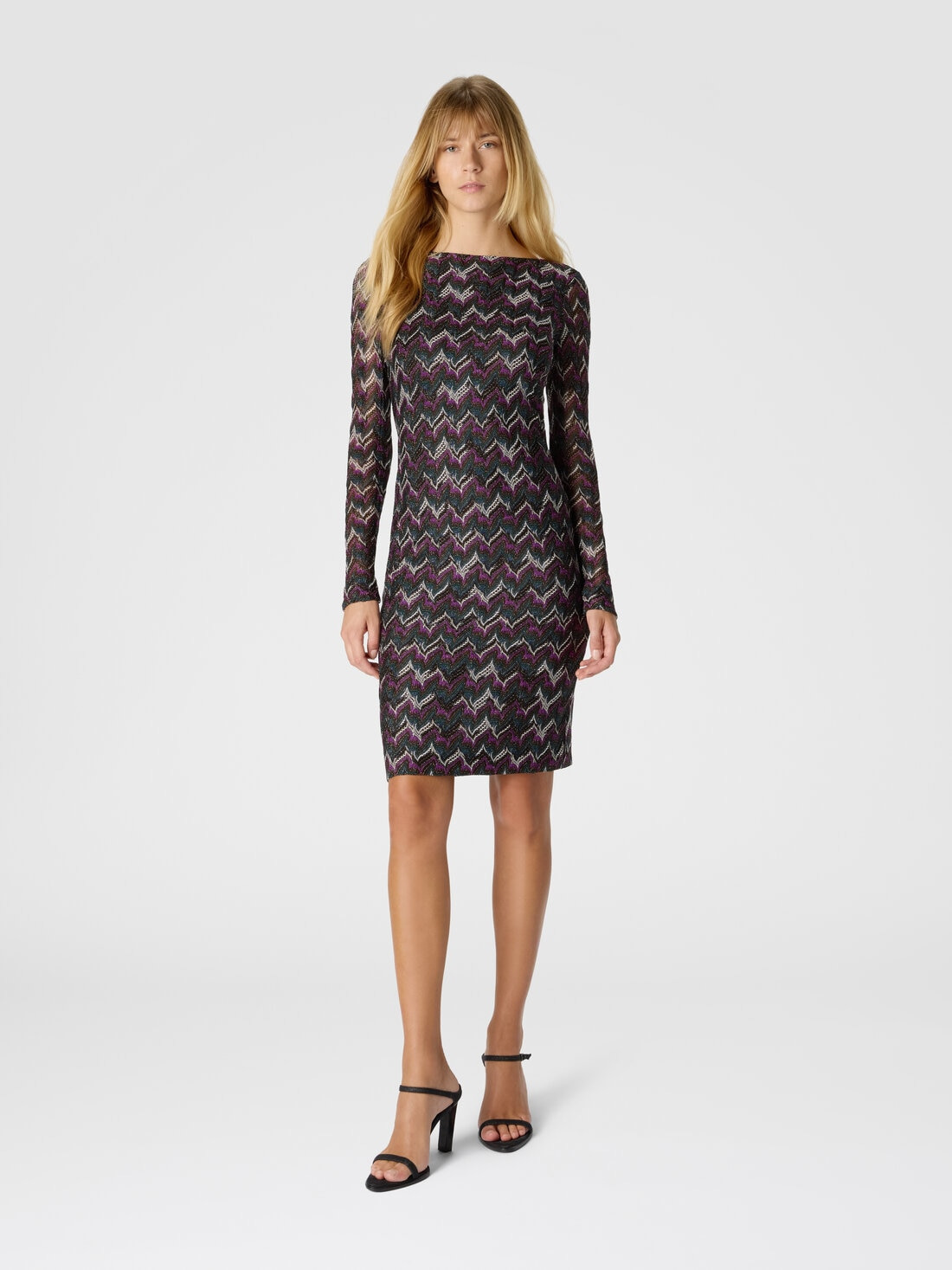Midi Dress with Boat Neck - 2