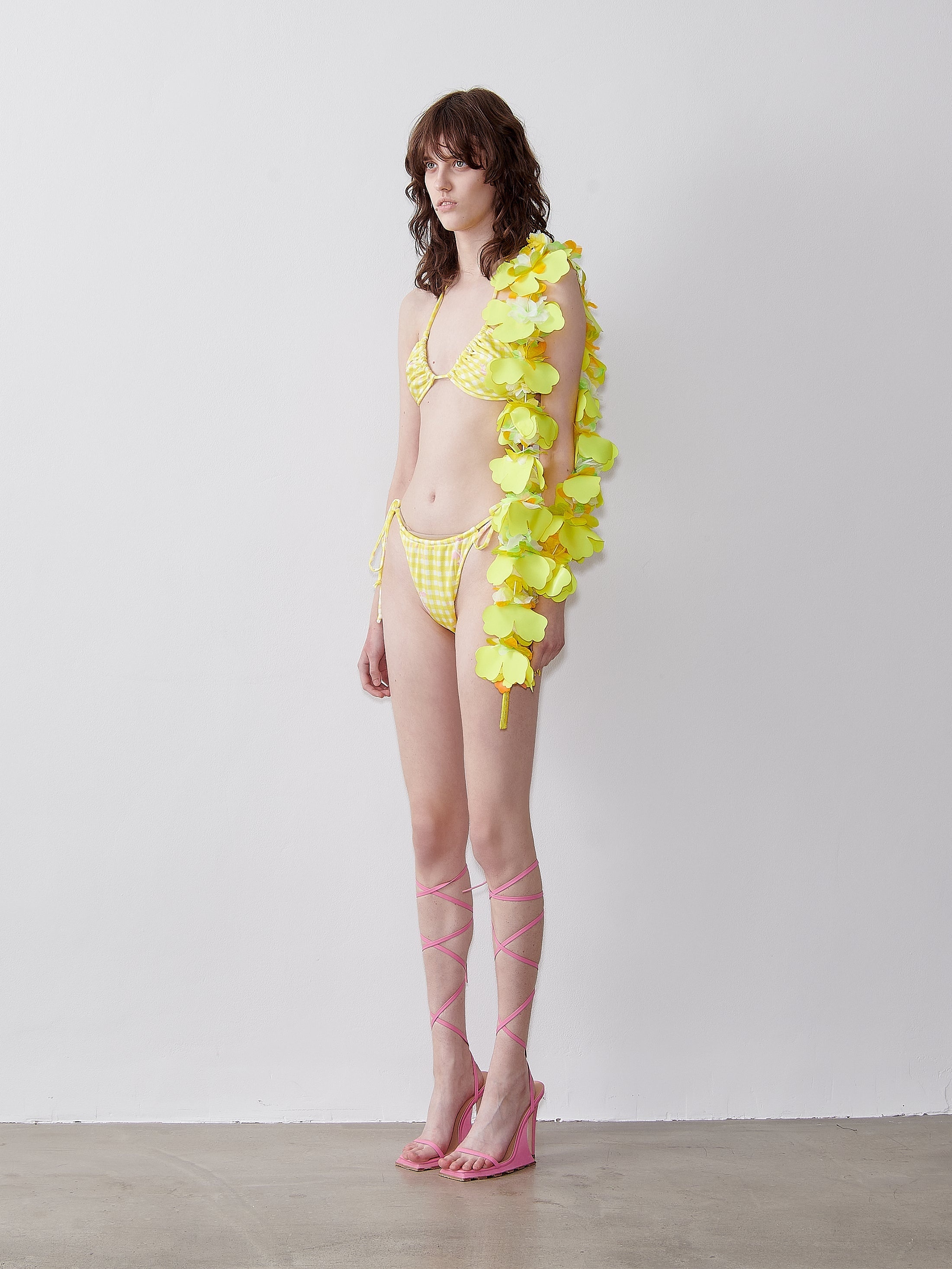 DIANE BIKINI TOP YELLOW GINGHAM - 4