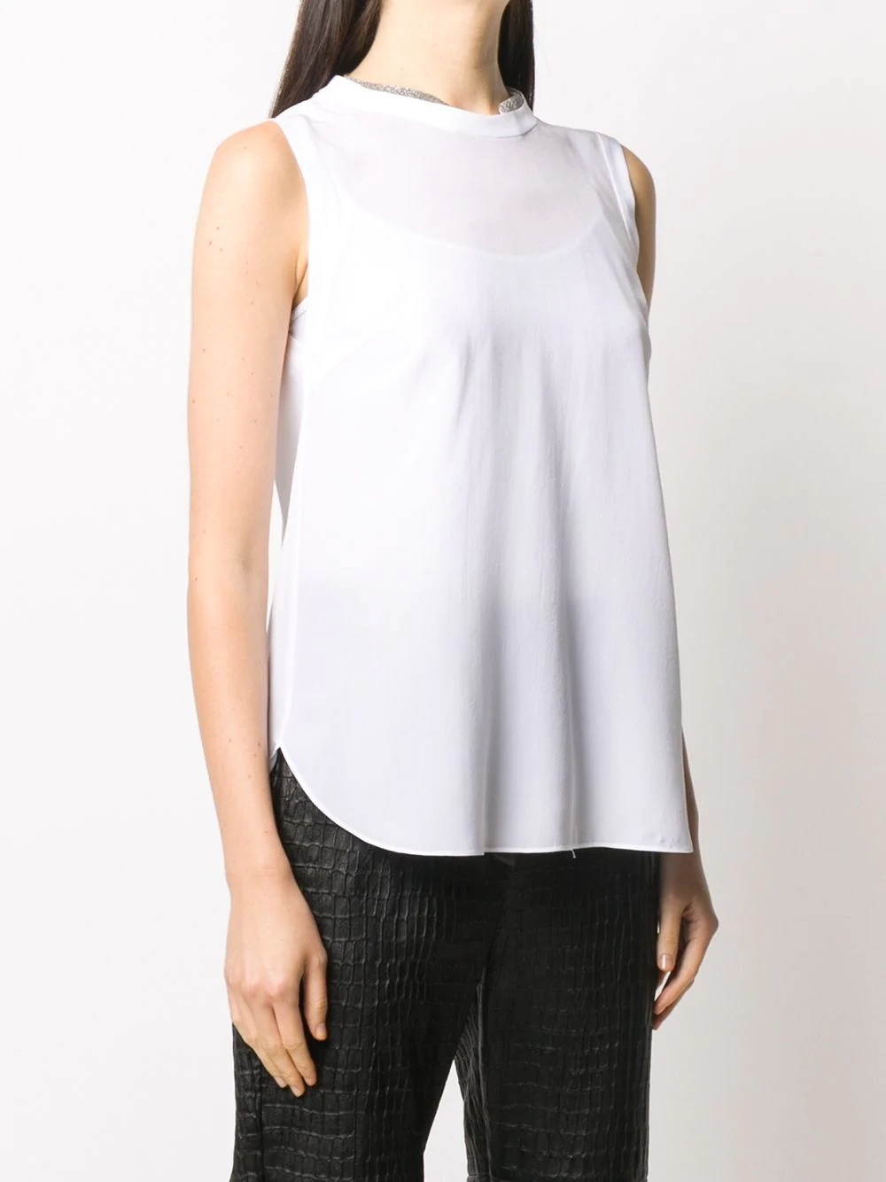 monili-embellished silk top - 3