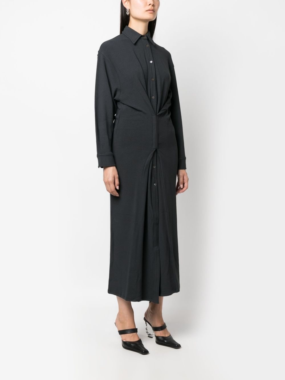 hook-eye midi shirtdress - 3