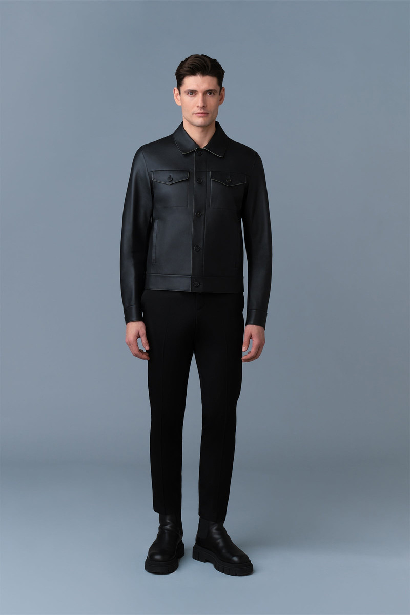 MACKAGE LINCOLN Leather Jacket with Horn Buttons outlook