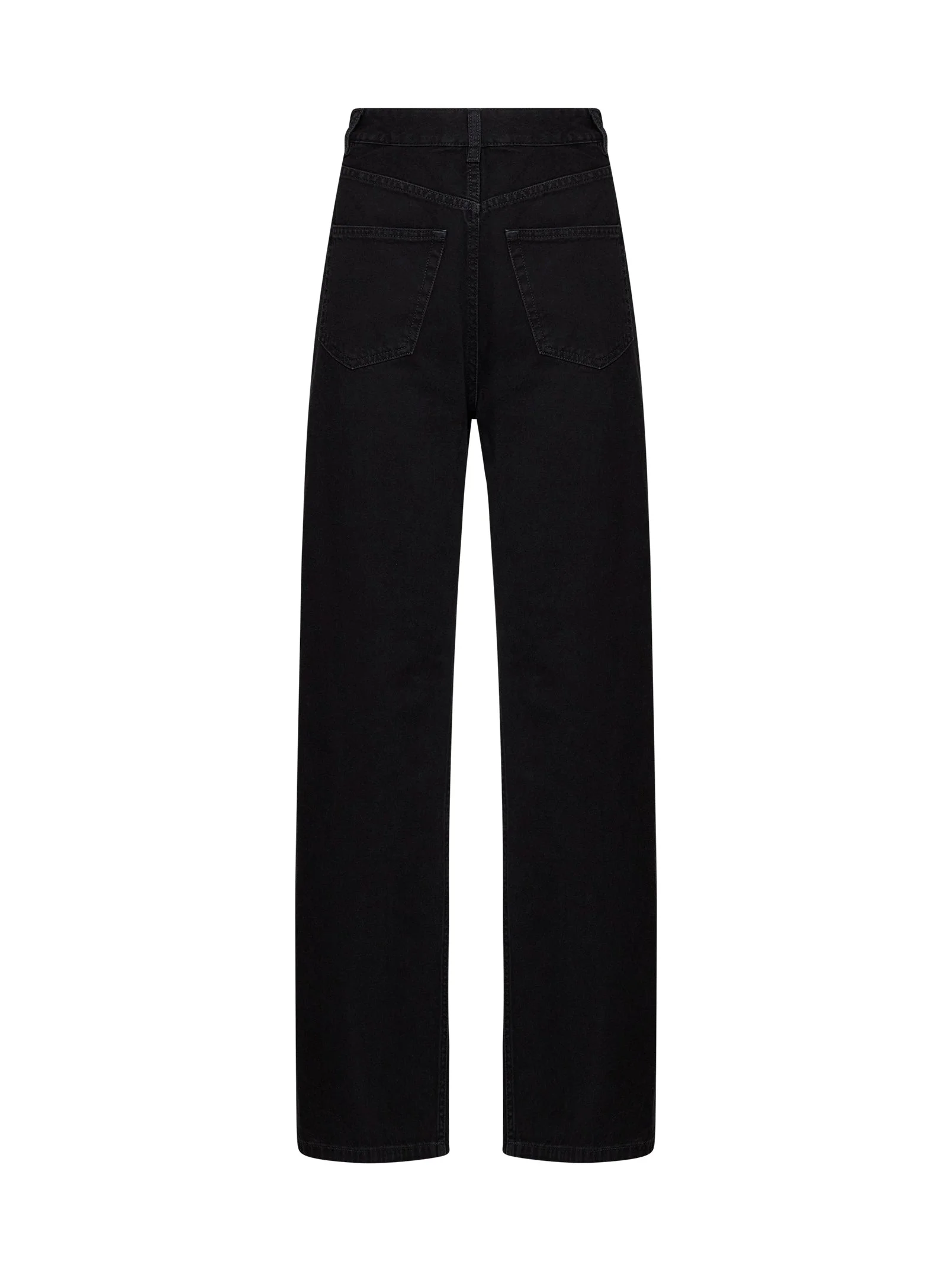 Black denim wide-leg back-to-front jeans - 1