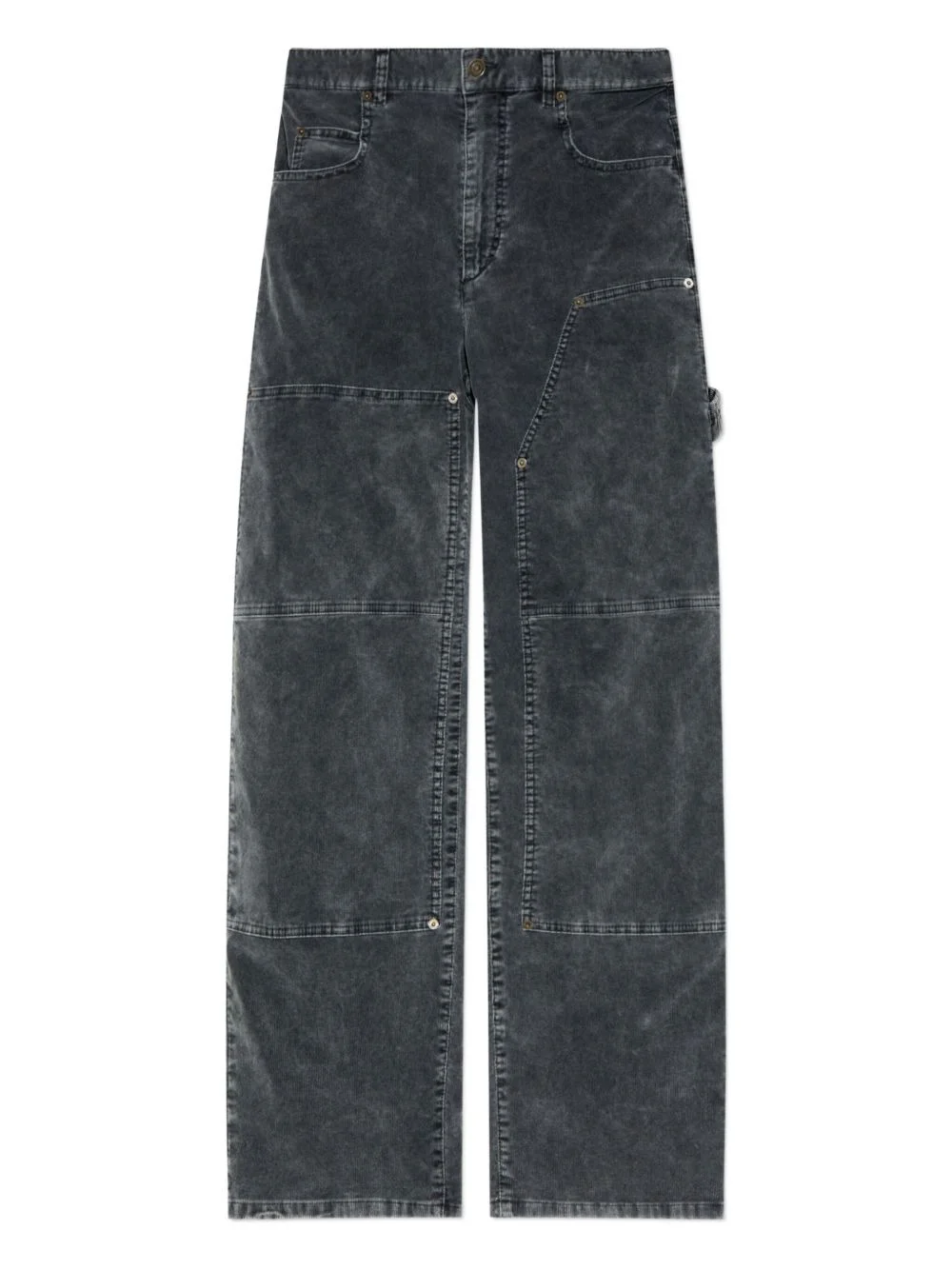 corduroy panelled trousers - 1