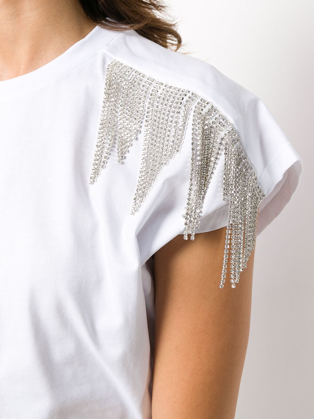 fringed short-sleeved top - 5