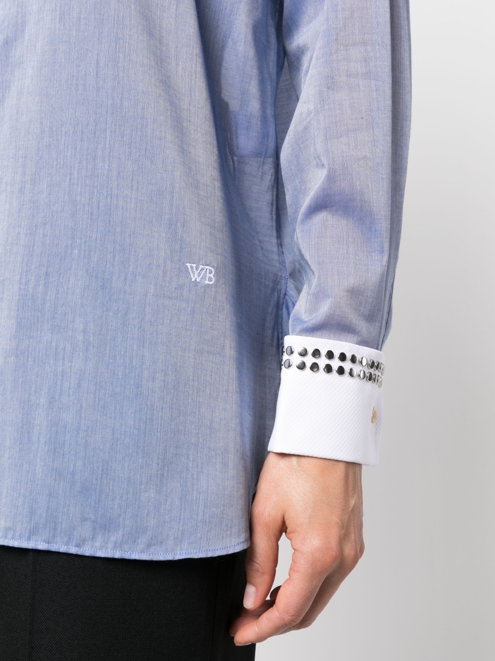 stud-embellished bib shirt - 5