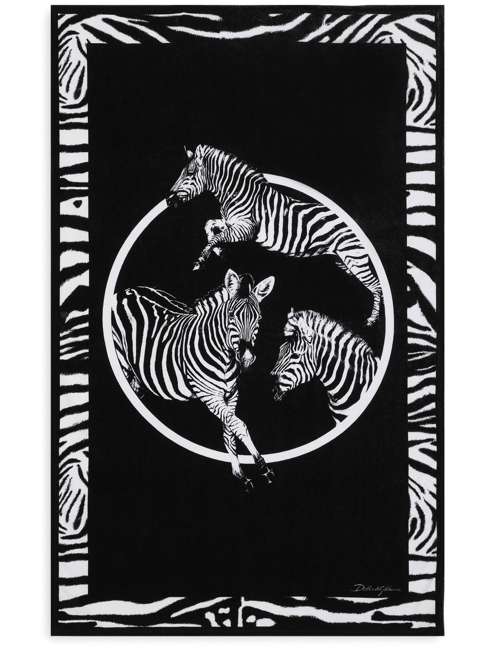 zebra print terry cloth beach towel - 3