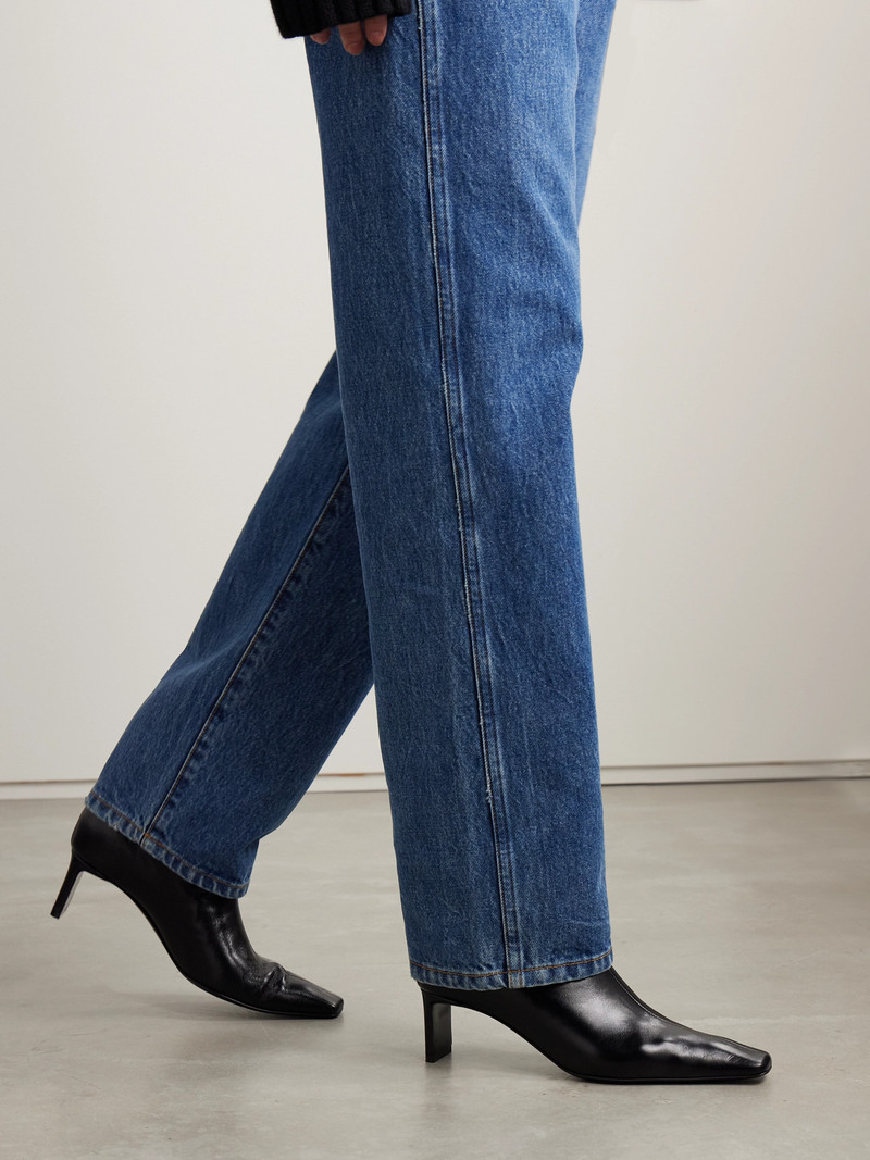 KHAITE Ona Leather Ankle Boots outlook