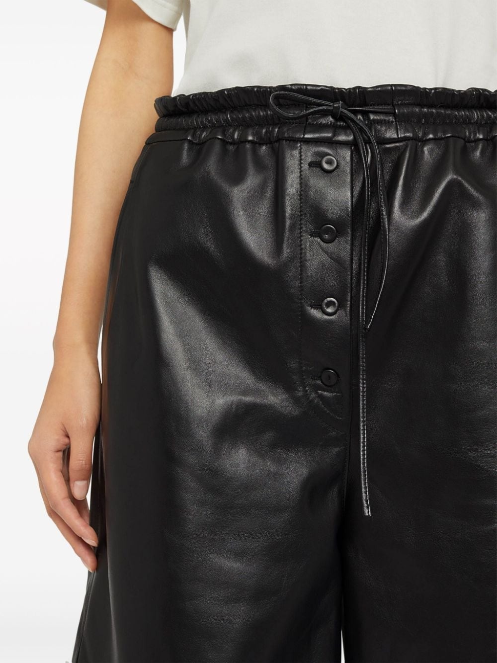 lambskin leather Bermuda shorts - 4