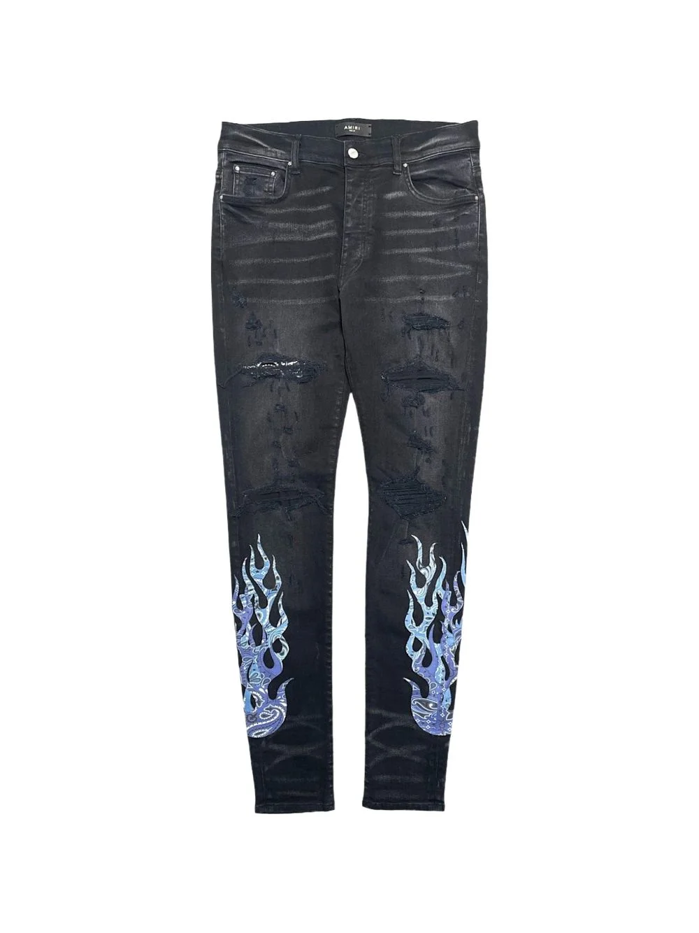flame-patch jeans - 1