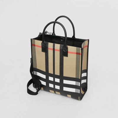 Burberry Exaggerated Check and Leather Tote outlook