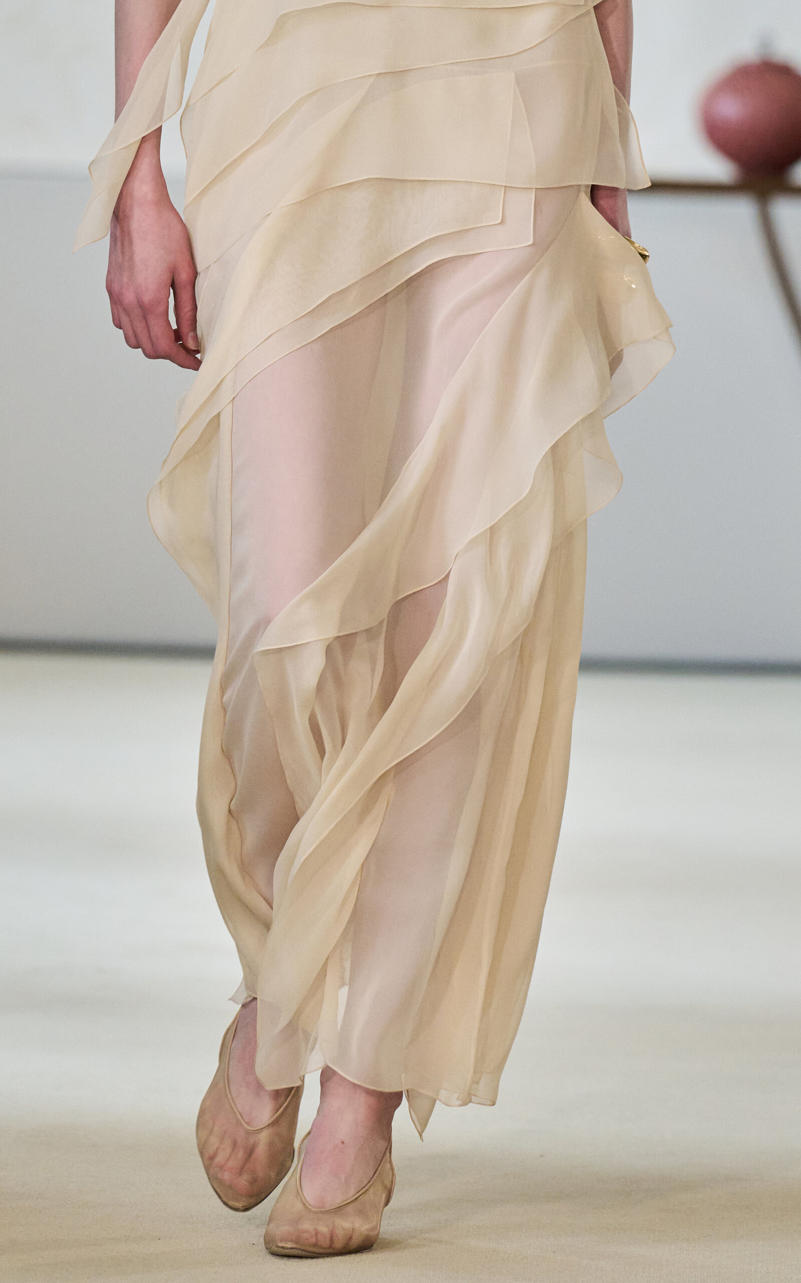 Gigi Ruffled Silk Maxi Dress neutral - 6