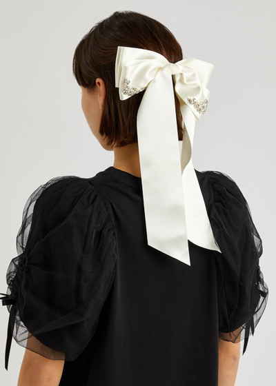 Simone Rocha Crystal-embellished satin bow hair clip outlook