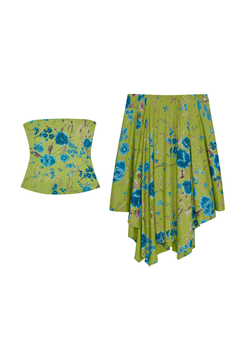LIBRA CORSET + TY SKIRT - VERDANT PIANO SHAWL 1