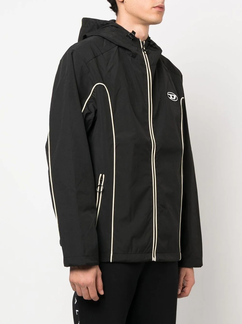 contrast piping logo-patch windbreaker - 3