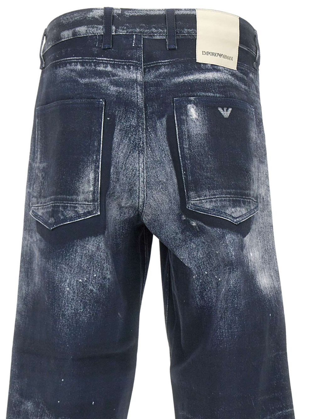 distressed print jeans - 4