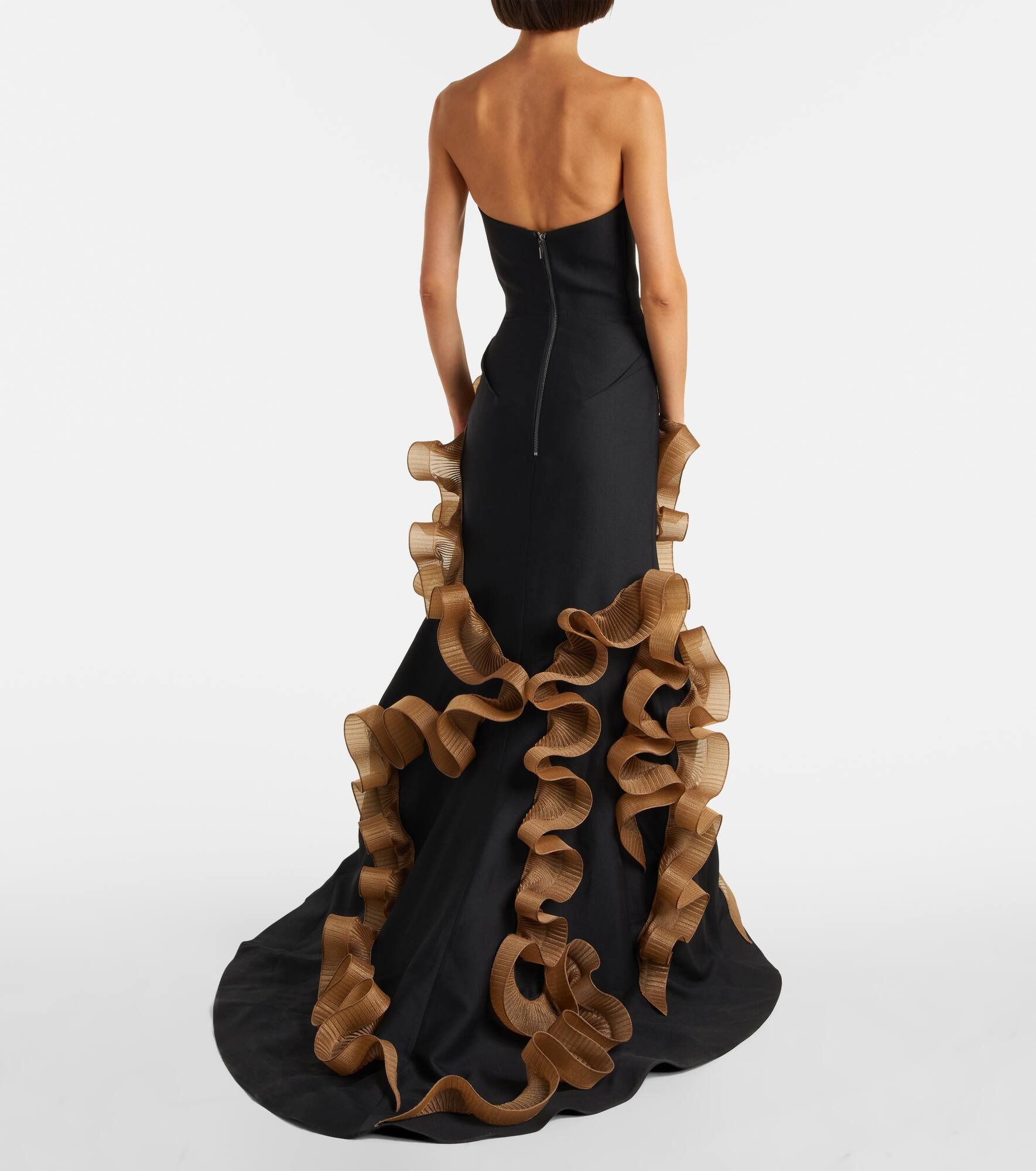Explode ruffled wool and silk gown - 3