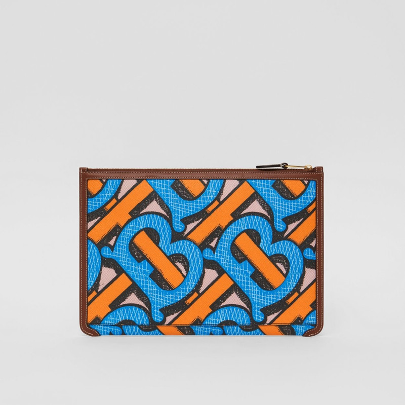 Monogram Print E-canvas and Leather Pouch 7