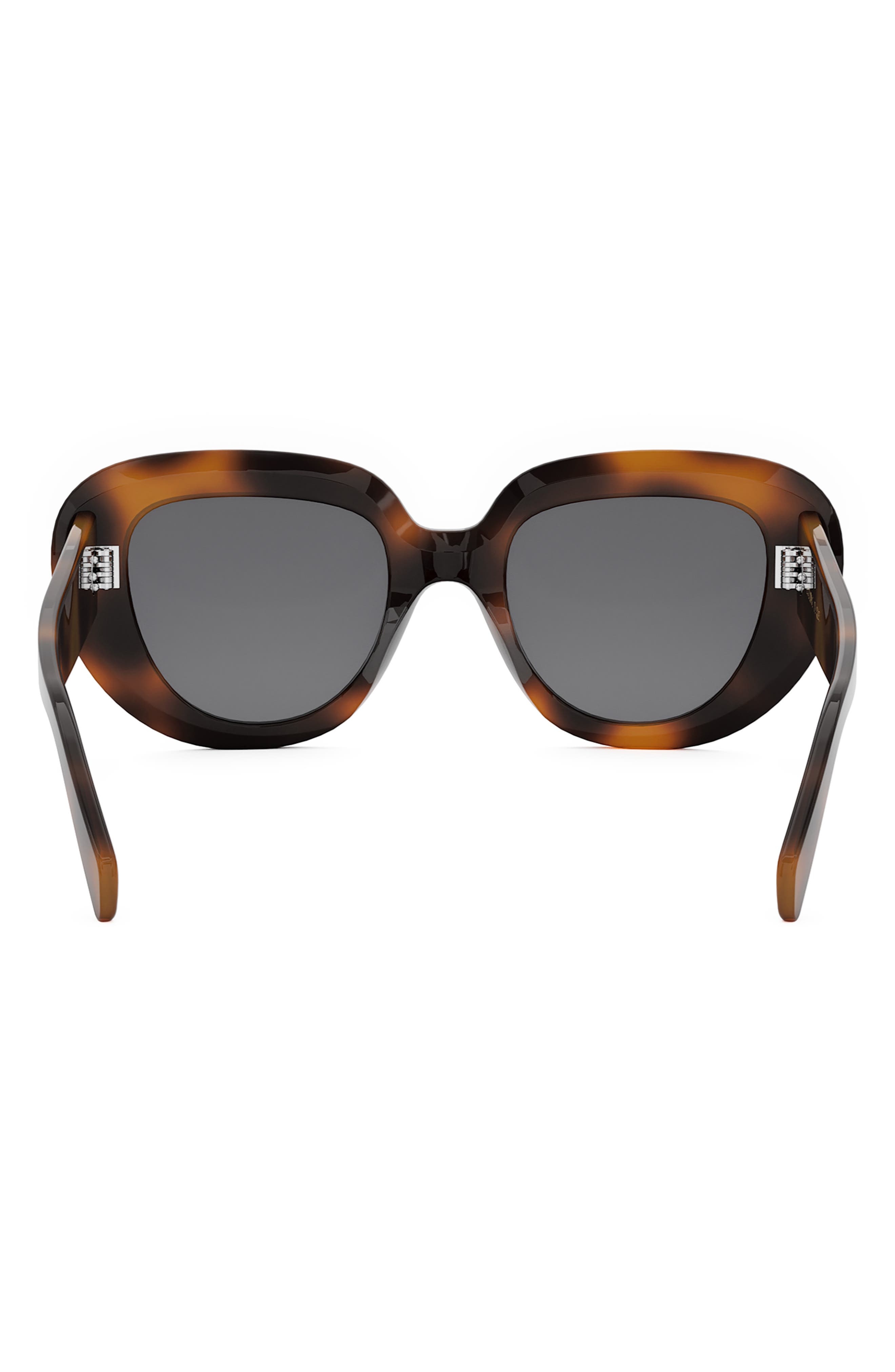 CELINE Bold 3 Dots 51mm Gradient Butterfly Sunglasses in Blonde Havana /Smoke at Nordstrom - 4