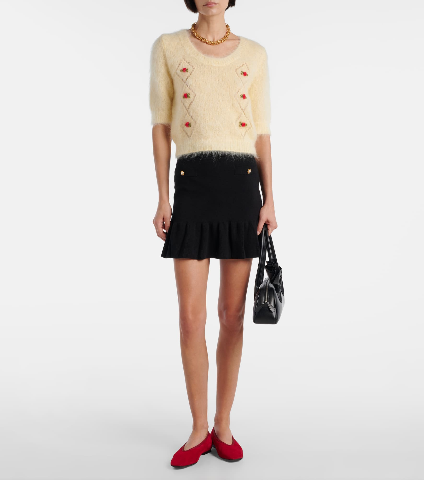 Embroidered mohair-blend sweater - 2