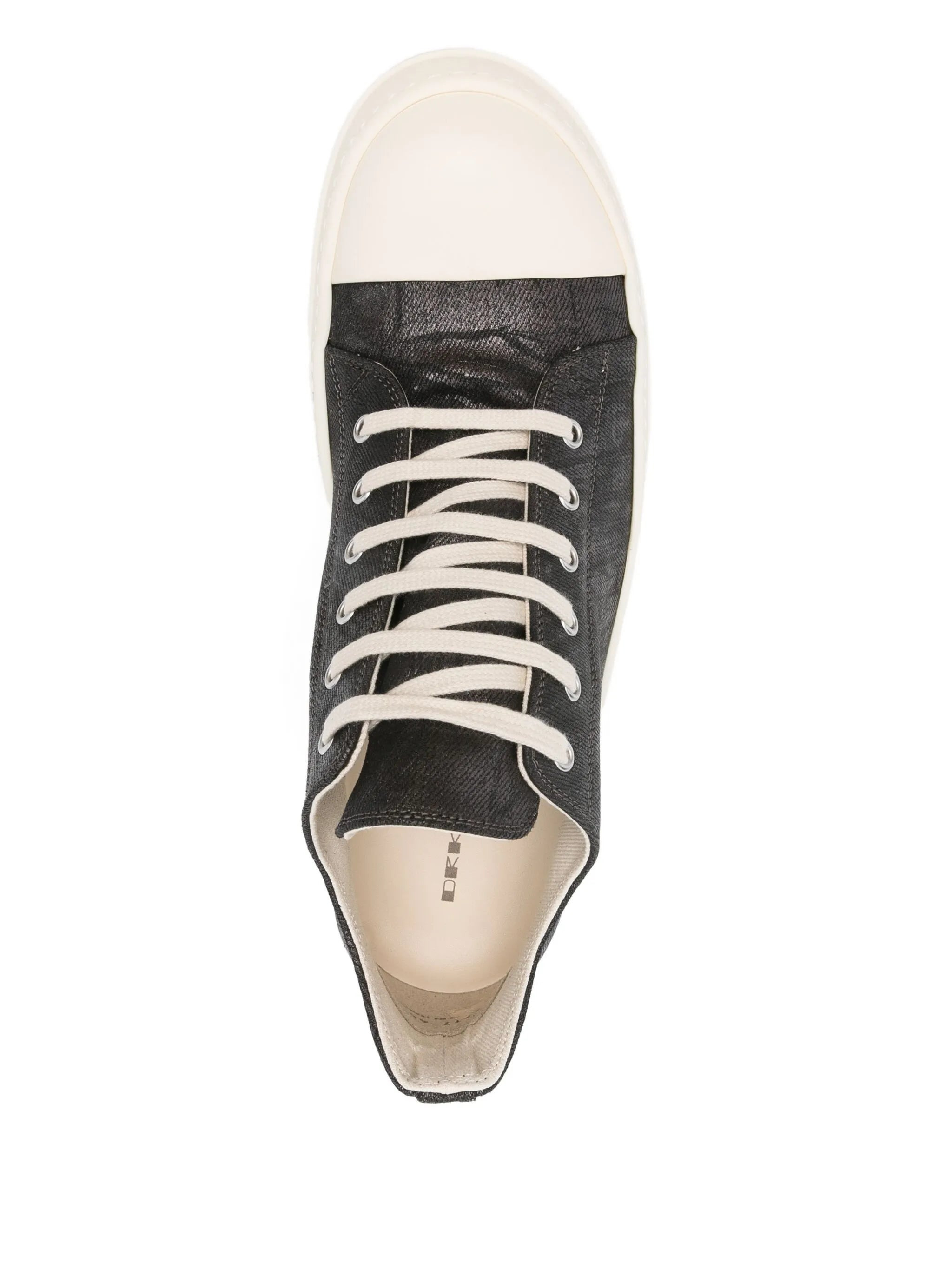 metallic denim low-top trainers - 4