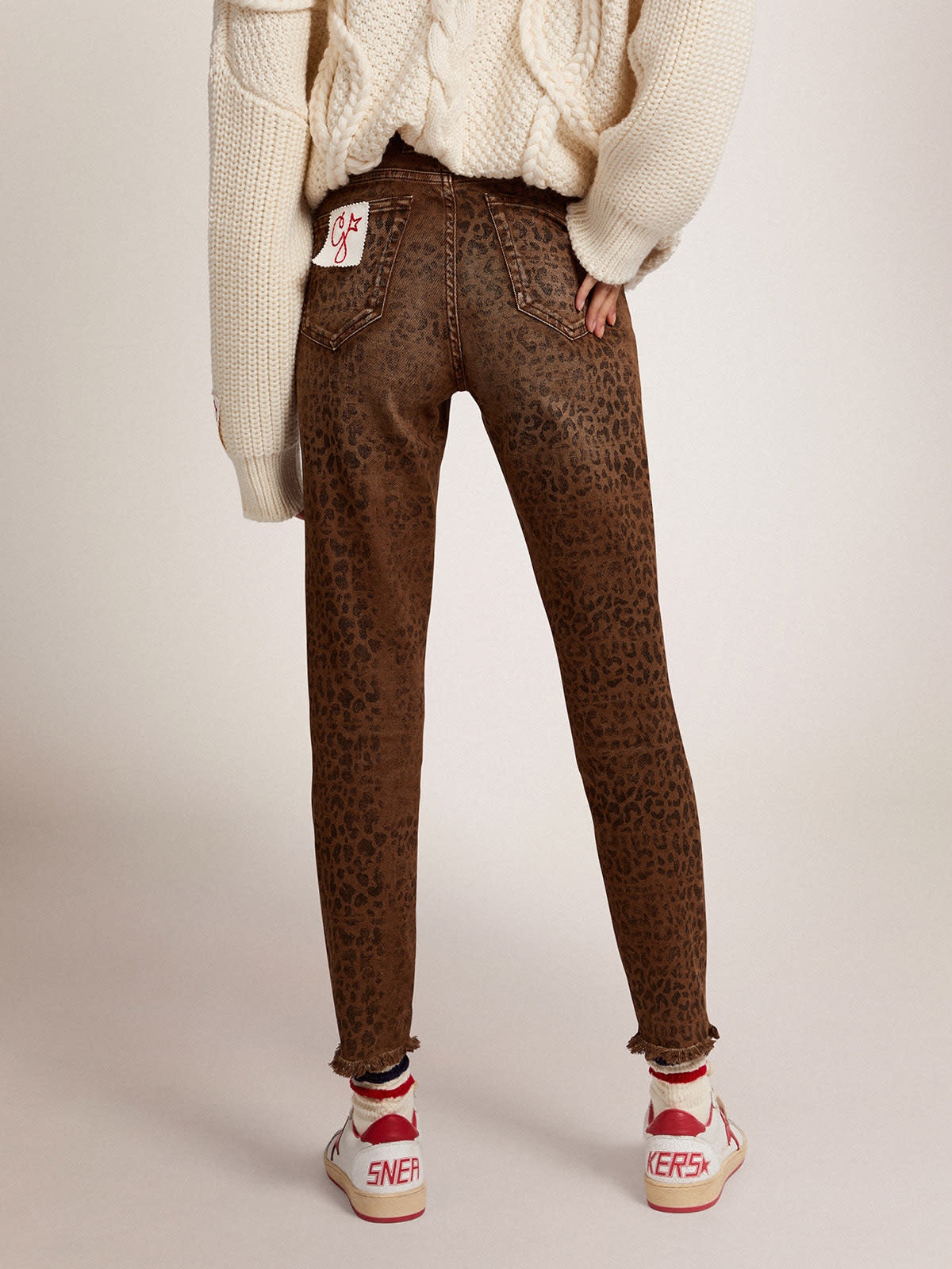 Golden Collection skinny jeans with animal print - 4